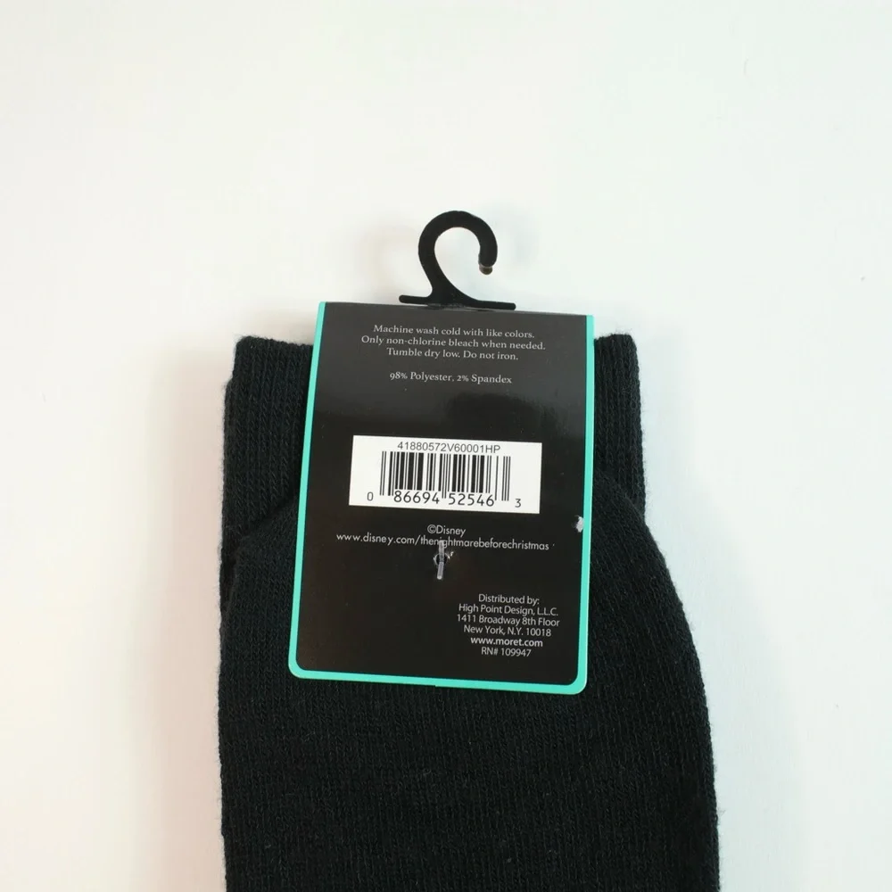 The Nightmare Before Christmas Black Socks Size 10-13 (1 Pair) - NEW